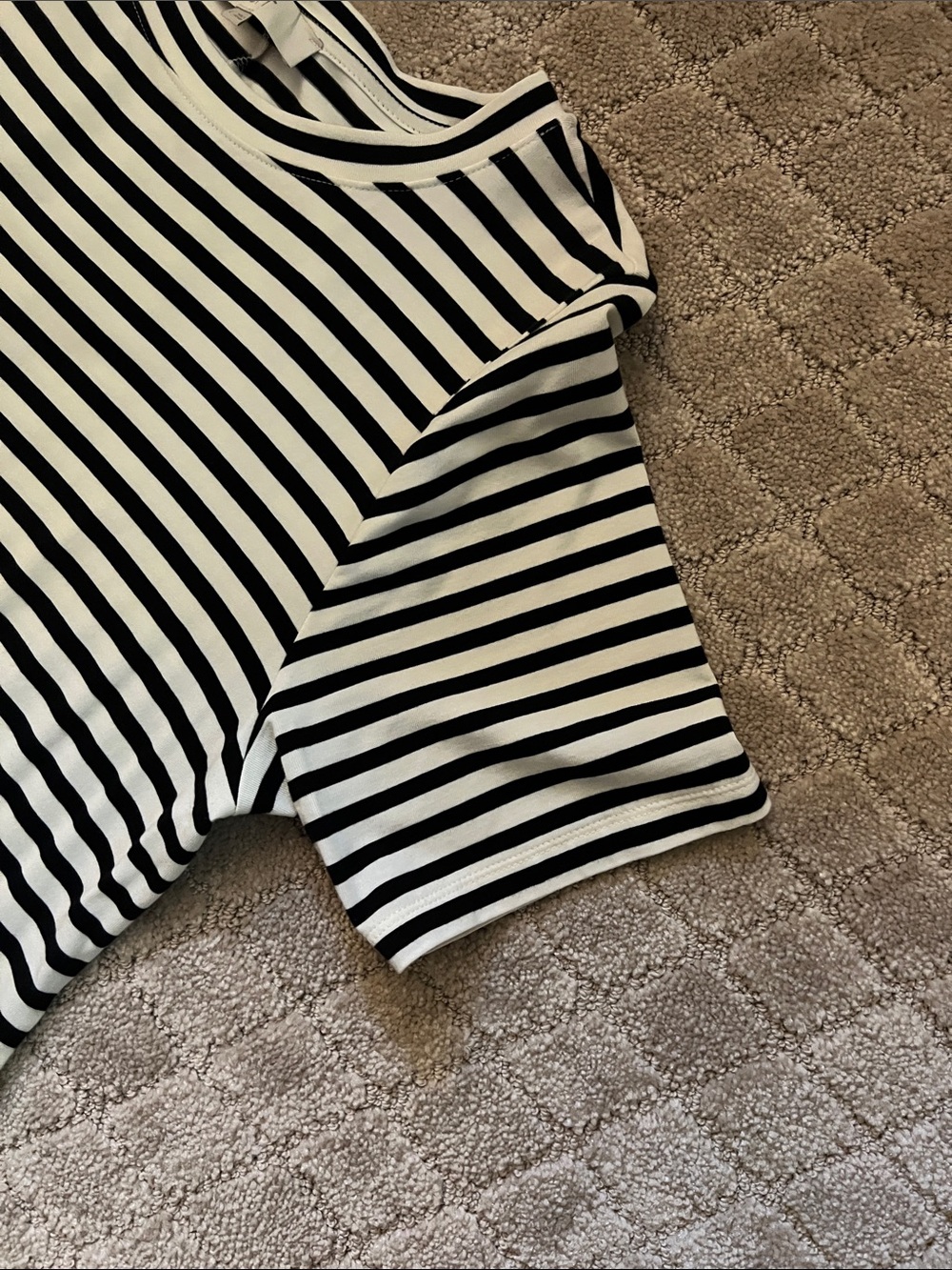 LOFT Black and White Striped Short Sleeve Maxi Dress - Picture 3 of 4